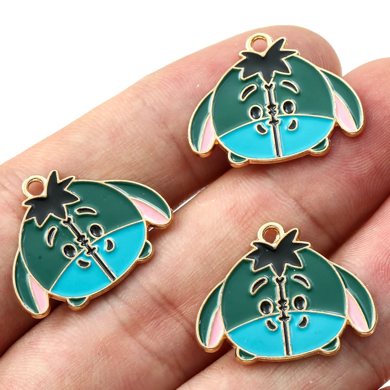 

10 шт./лот эмалевые Подвески в виде мультяшного осла, подвеска «сделай сам», ожерелье, серьги для изготовления ювелирных изделий, аксессуары