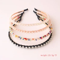 ins wind wild fashion hair hoop simple fashion creative pearl crystal mix and match braided hair accessories head buckle