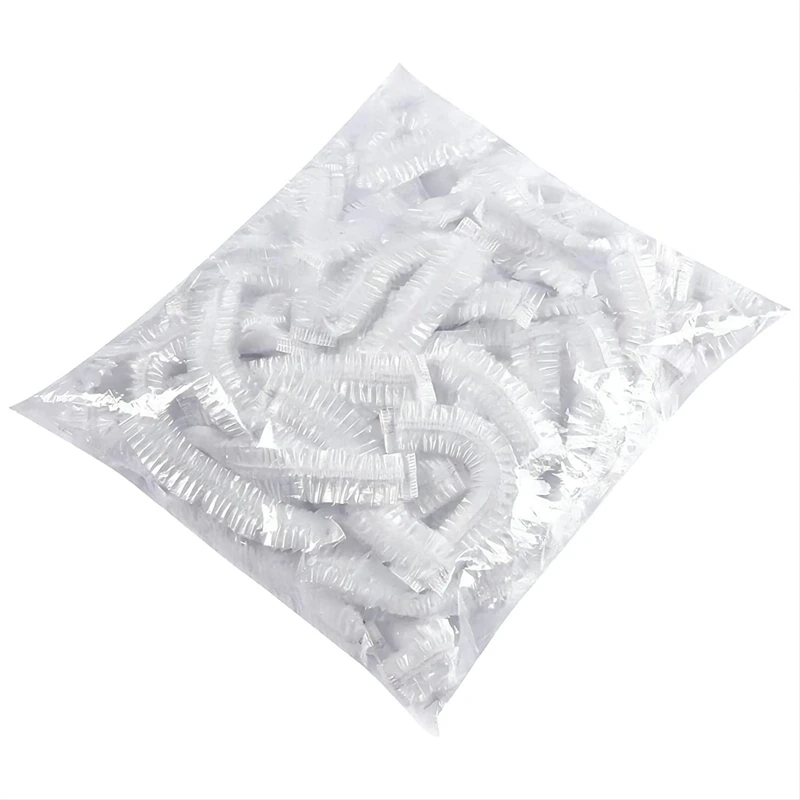 

100 Pieces Of Plastic Wrap Bowl Lids, With Elastic, Plastic Stretchable Food Lids