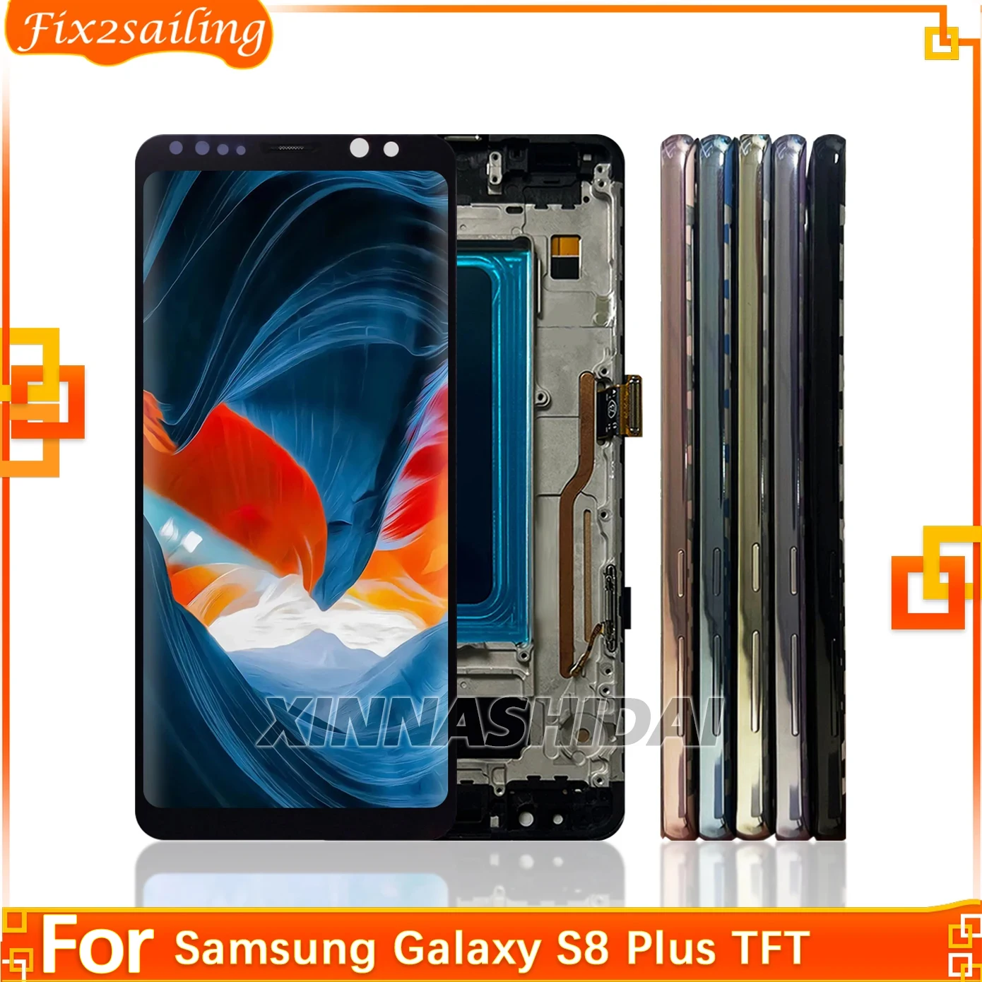 Фото TFT-экран для Samsung S8 Plus G955F ЖК-дисплей цифровой сенсорный экран с рамкой для Samsung S8 + G955 экран с рамкой №1