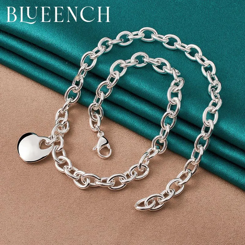 

Blueench 925 Sterling Silver Heart Peach Pendant Necklace for Women Proposal Wedding Party Fashion Glamour Jewelry