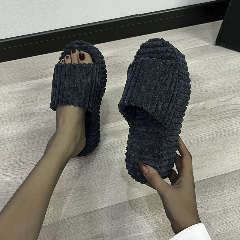 

Women's Slippers Summer 2023 New Platform Home Cotton Shoes Solid Large 35-43 Sweet Casual Slides Women Comfortable Ladies Shoes