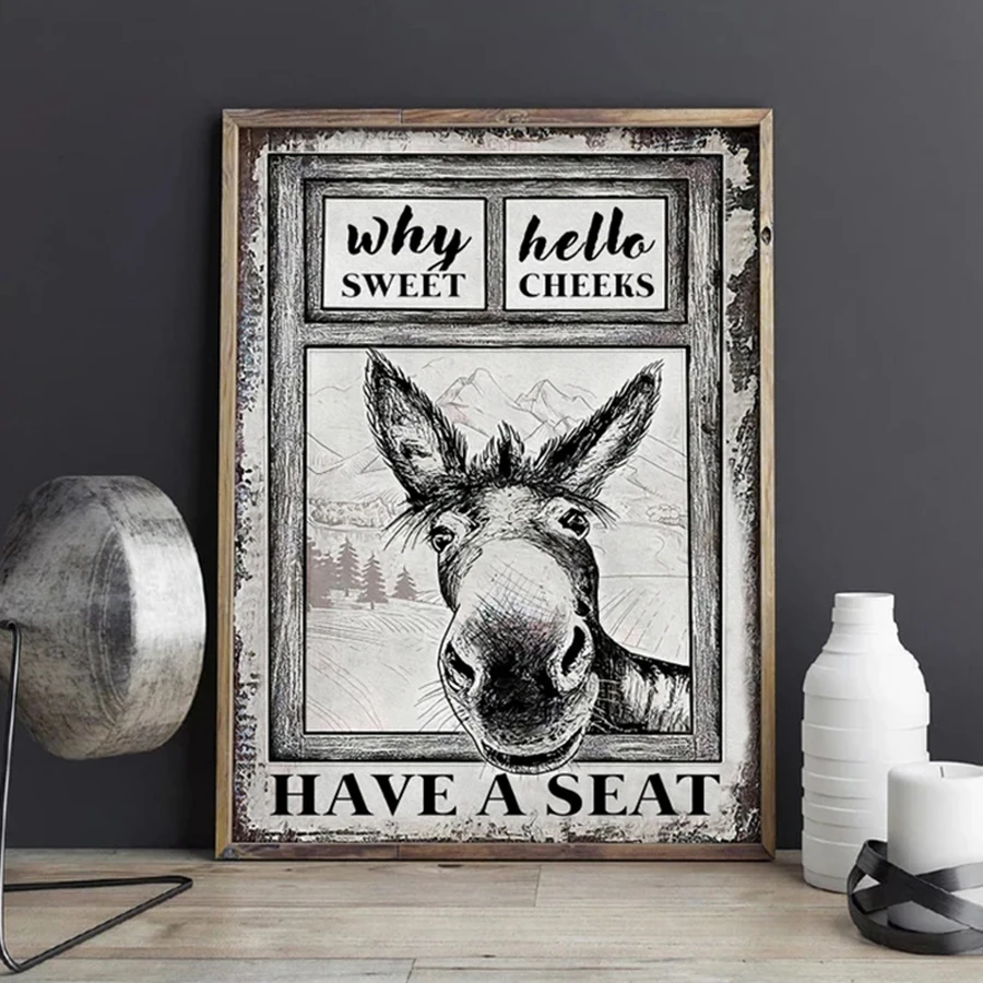 

Алмазная живопись смешной Ослик Why Hello Sweet Cheeks с постером на сиденье, алмазная вышивка 5D DIY, распродажа картин Стразы