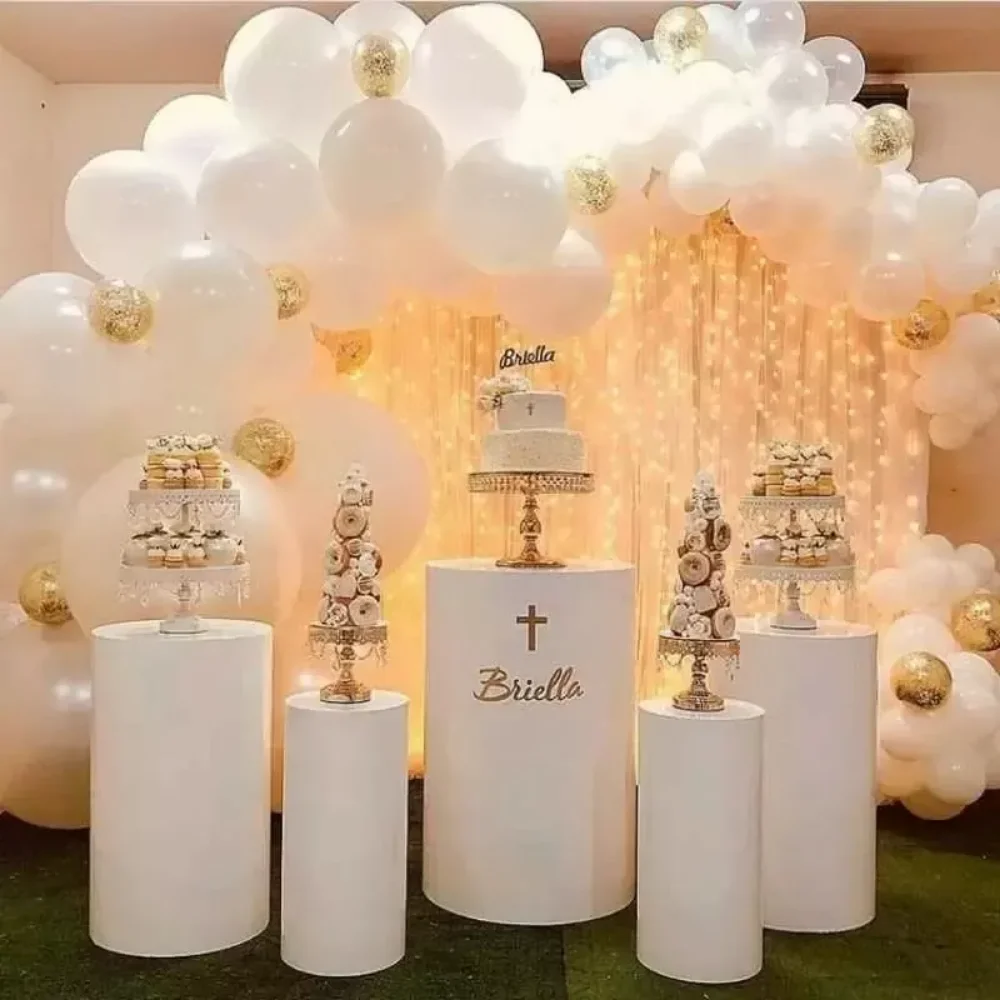 

3pcs Round Cylinder Pedestal Display Art Decor Cake Rack Plinths Pillars for DIY Wedding Party Decorations Holiday