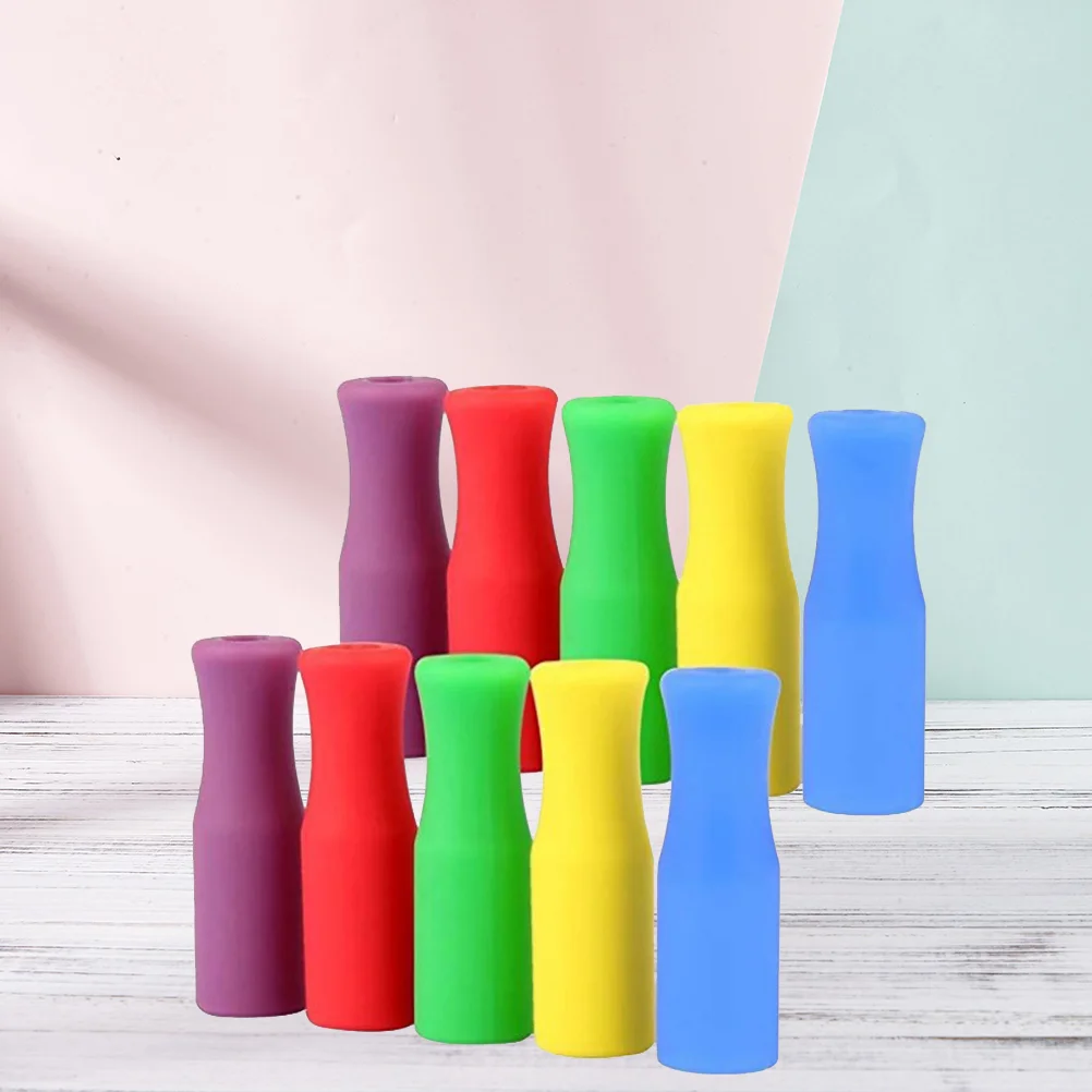 

25PCS Silicone Straw Tips Multicolored Food Grade Straws Tips Covers (Random Color)
