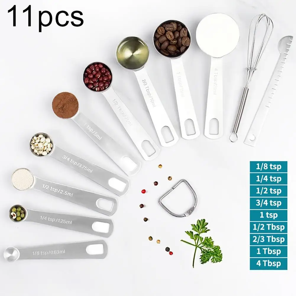 

Measuring Spoons Creative Long Handle Anti-slip Cooking Scale Scoop Kit for Kitchen Measuring Spoons Kit Measuring Set