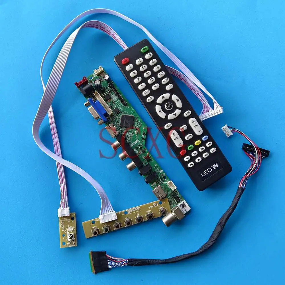 

LED LCD Controller Driver Board Kit Fit B140XW03 V0 14" Screen 1366 768 Analog TV Signal AV VGA USB HDMI-Compatible 40 Pin LVDS