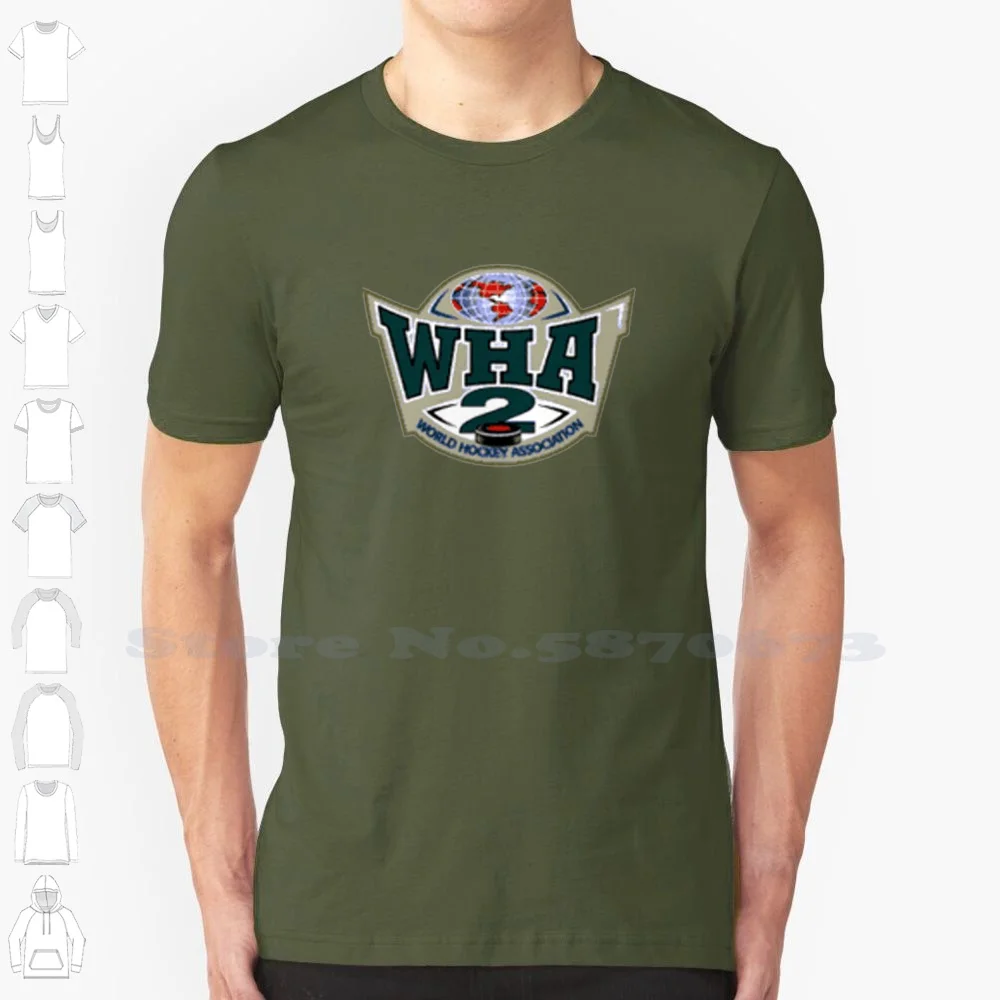 

World Hockey Association 2 logo Casual Streetwear Print Logo T-shirt Graphic 100% Cotton Tee