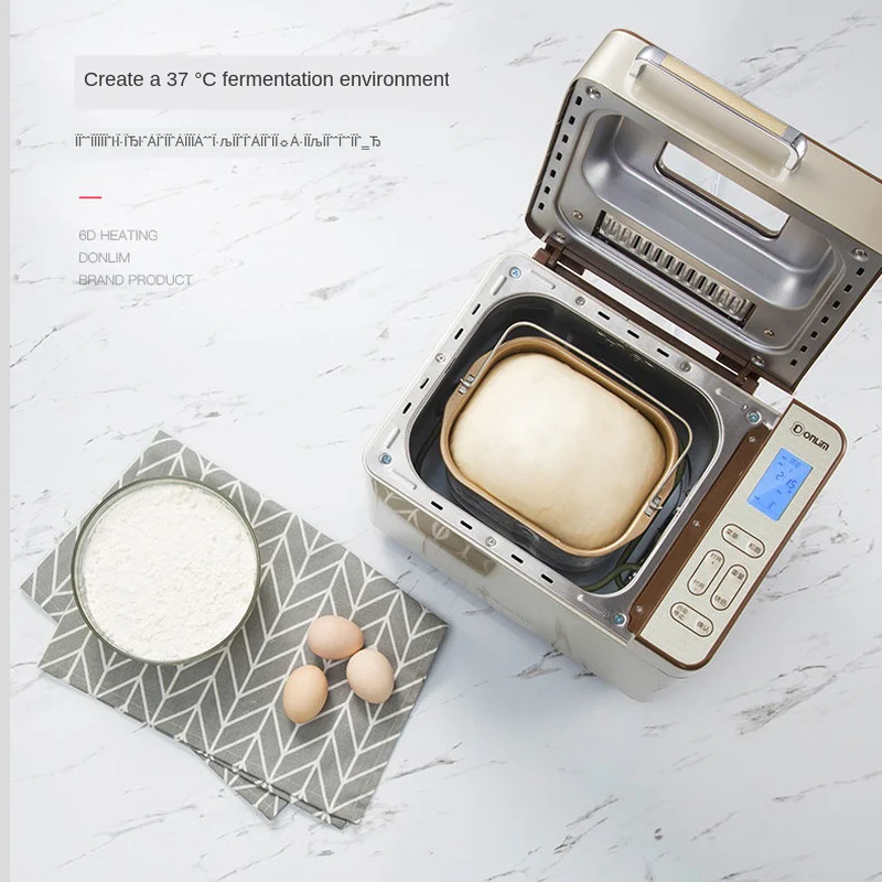 Donlim Bread Machine LCD Fully Automatic Small Multi-function Intelligent Ferment Flour Maker DL-TM018 Toaster | Бытовая техника