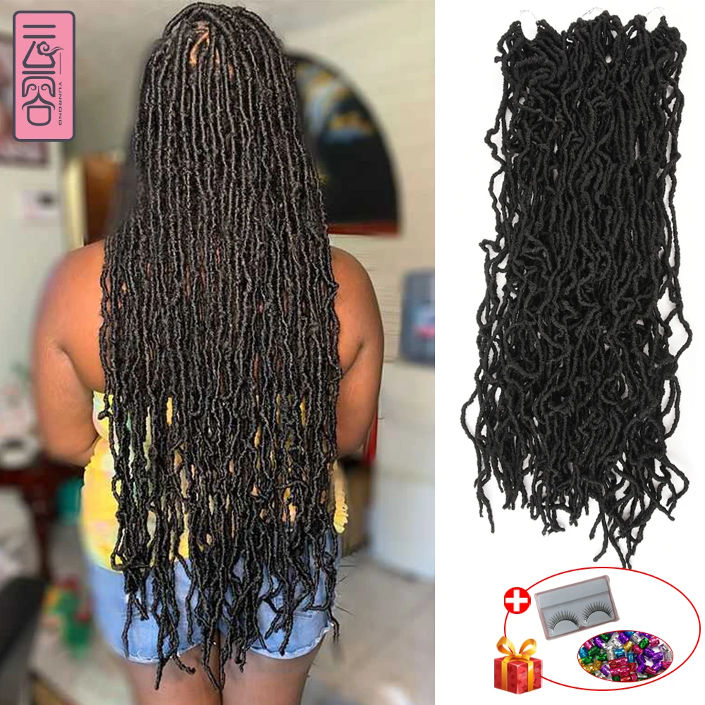 YunRong Nu Locs вязаные волосы 36 24 18 дюймов 21 пряди искусственные локоны удлинение мягкая богиня плетение дредов волосы для черных женщин