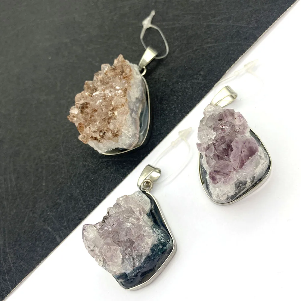 

Подвеска из натурального камня ожерелье аметист неправильной формы обмотка ювелирные изделия Сделай Сам изготовление ожерелье браслет ак...