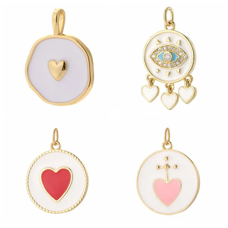 

Heart Enamel Moon Star Evil Blue Eye Lightning Wing Pendant Diy Charms for Jewelry Making Charms for Necklace Bracelet