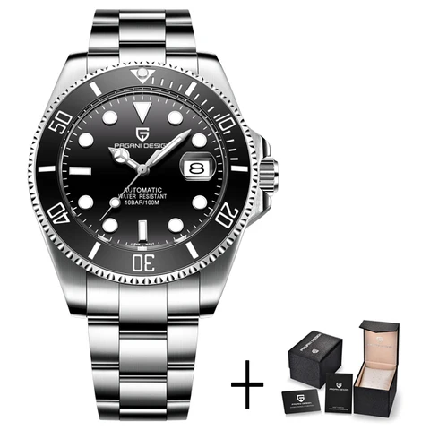 Часы наручные PAGANI Мужские механические, дизайнерские брендовые автоматические часы с керамическим безелем и сапфировым стеклом NH35, 43 мм