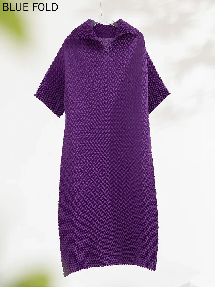 MIYAKE-Плиссированное платье большого размера ручной работы со складками елочка с