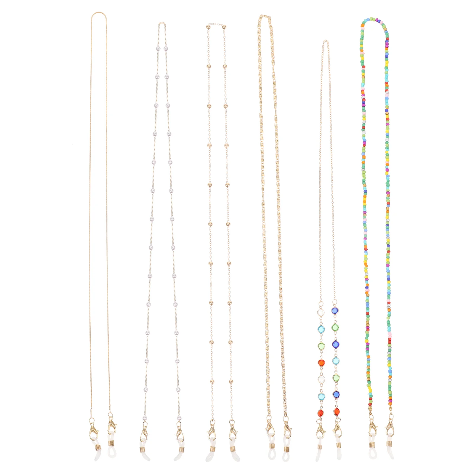 

6Pcs Glasses Chains Decorative Chains Anti-lost Glasses Chains (Assorted Color)
