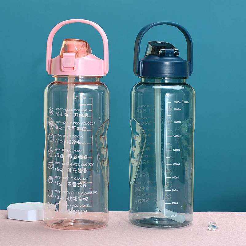 

1.5/2L Leakproof Tritran BPA Free Water Bottle with Motivational Time Marker 1.5/2L for Fitness and Outdoor Sport Water Bottle
