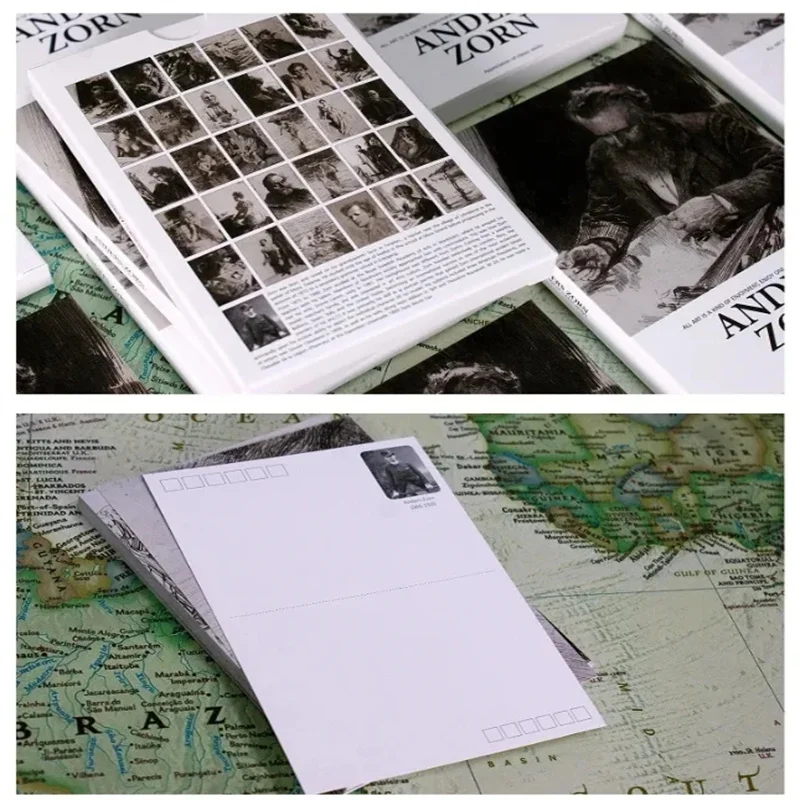 30 шт./компл. ретро открытки художник Андерс зорон живопись поздравительная