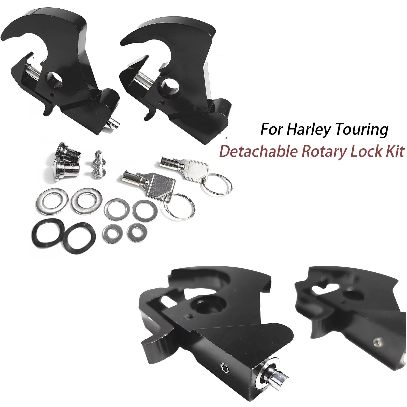 

Аксессуары для мотоциклов, задняя спинка, багажник, съемный поворотный замок, комплект для Harley Touring Softail, детали двигателя