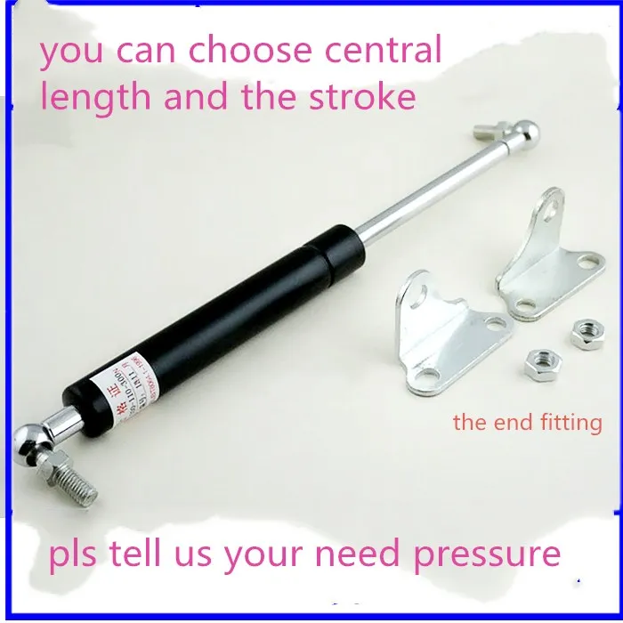 

2pcs/lot Pressure 30N to 1000N force 160-800mm central distance,60-240mm stroke, pneumatic Gas Spring, Lift Prop Damper end