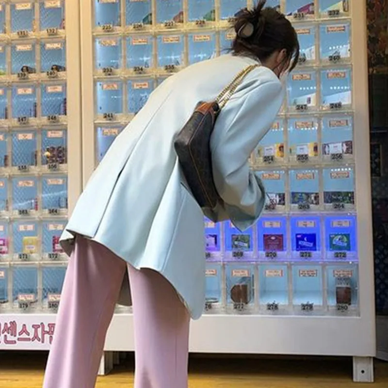 Sungtin Новые куртки-блейзеры из кожи большого размера для офисных леди для женщин весной и осенью, повседневные женские фальшивые пальто, элегантные топы.