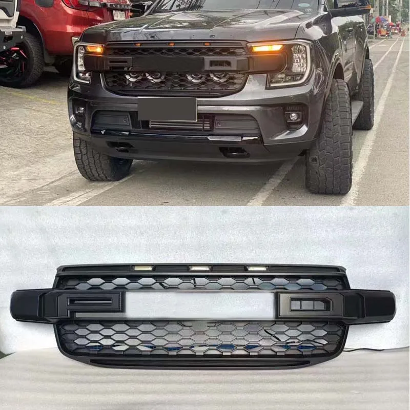 

For Ford Everest Ambiente Trend 2022 2023 Titanium+ 4x4 4x2 Sport Trend Raptor Style Front Grills Replacement LED Racing Gille