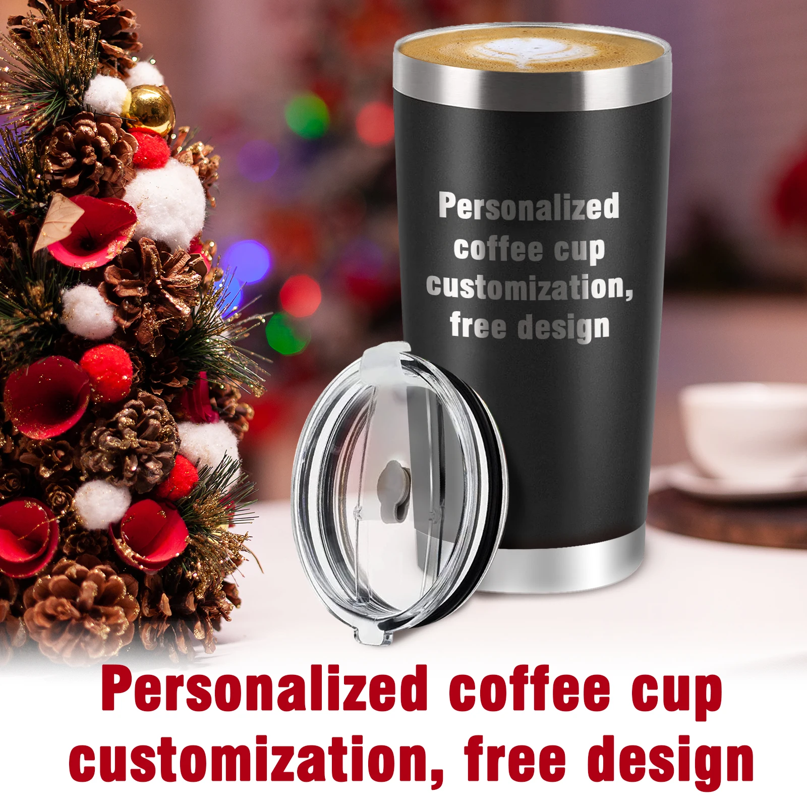 Vaso de café personalizado con nombre y texto, taza aislada, regalos para mujeres, hombres, mamá, cumpleaños, Navidad, 20oz