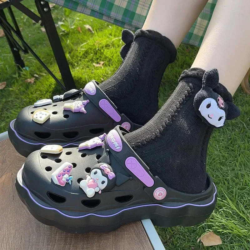 Sanrio Hello Kitty Crocs обувь женская Cinnamoroll мультфильм анимационные аксессуары толстая