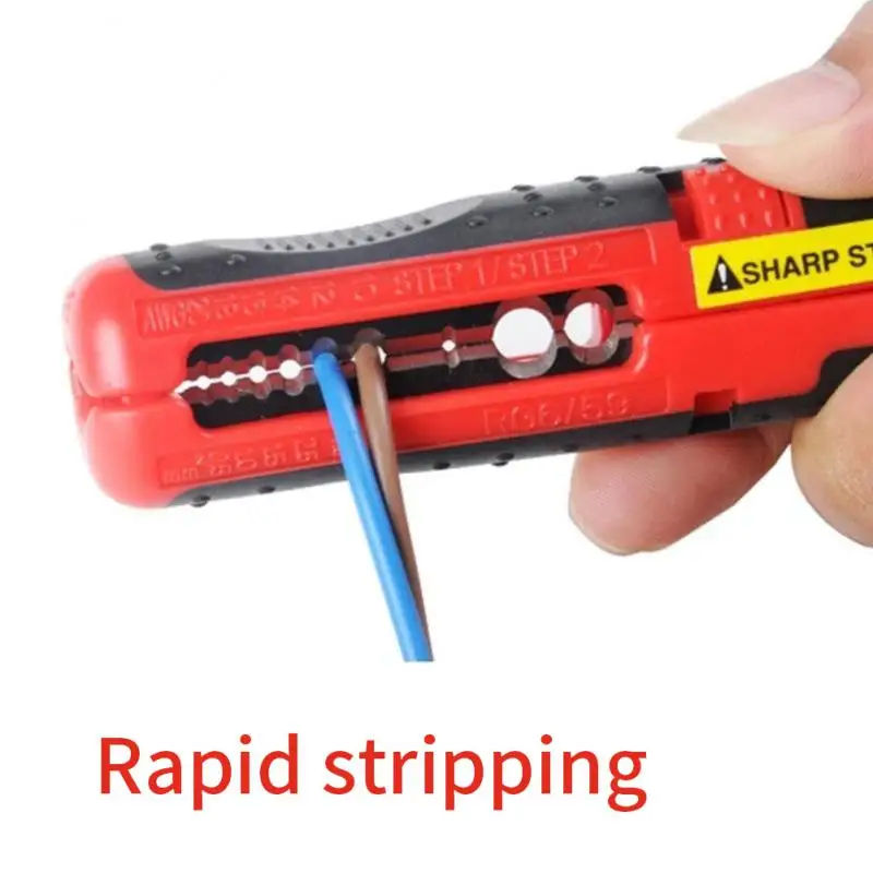

Built-in Spring Cable Stripper Pliers Durable Multifunctional Small Crimper Dismantling Tool High-quality Cable Cutting Pen