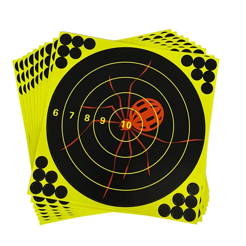 

10Pcs 8-Inch Targets Stickers Adhesive Reactivity Targets Paper Archery Practice Color-Changing Splatter Flower Stickers