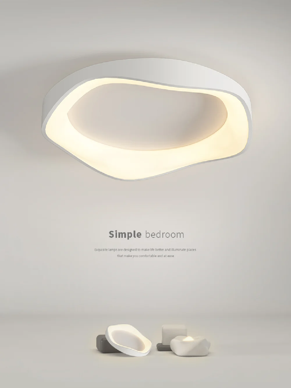 

Modern LED Ceiling Lamp Round Bedroom Living Room Dining Room Kitchen Study Nordic White Gray Black Indoor Decor Ceiling Light