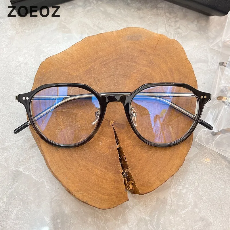 

Vintage round glasses frame myopia glasses for women Acetate eyeglass frames men Available with myopia Anti Blue Light lens