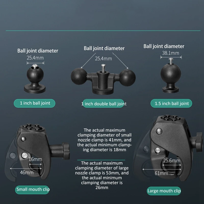 Зажим для крепления на руль велосипеда мотоцикла с шаровым креплением