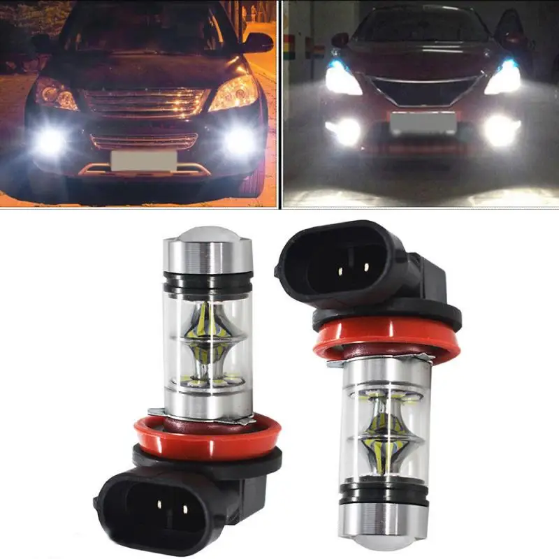 

Universal Drl Daytime Running Lights H11 H8 100w 6000k Fog Lights Superbright Led Driving Bulbs Durable Car Accessories