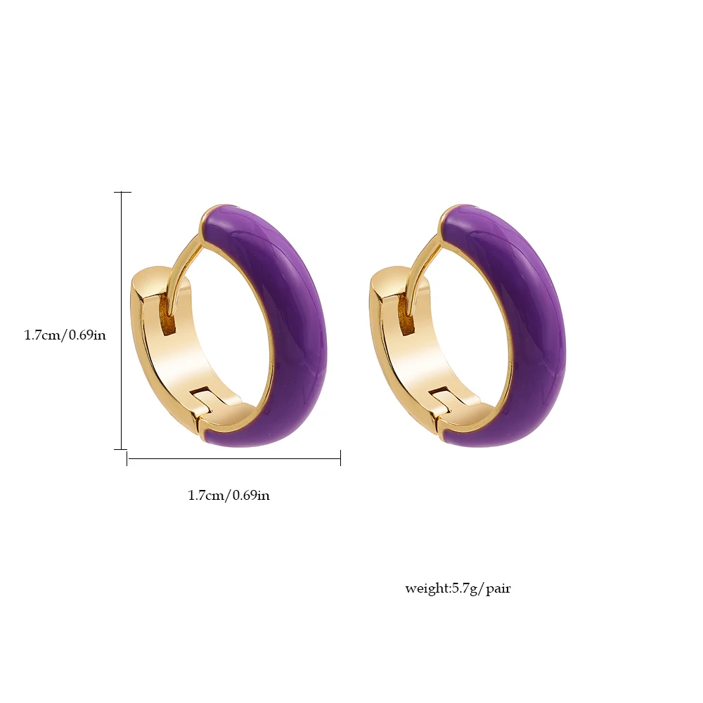 

Очаровательные серьги-кольца Huggie с геометрическим хрящиком, модные ювелирные изделия, красочные круглые эмалированные серьги-кольца с кристаллами для женщин