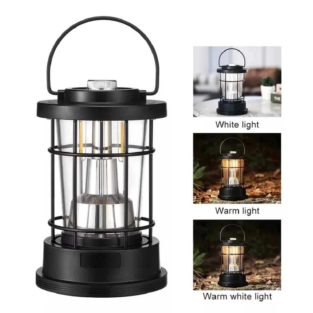 

2022 New Portable Camping Lantern Type-C Rechargeable 4000mAh Long Battery Life LED Camping Light IPX4 Outdoor Emotional Lantern