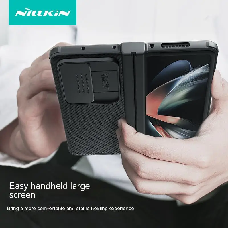 

Nillkin Suitable For Samsung Z Fold4 5G Phone Case Lens Push Window Anti Peeping Checker Plain Edition Protective W23 Black