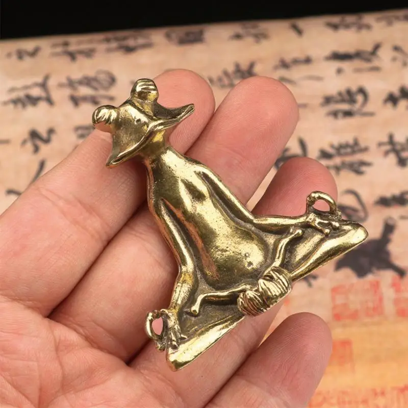 

Vintage Brass Meditation Zen Buddhist Frog Statue Trinket Copper Animal Sculpture Incense Burner Home Desk Decoration Tea Pet