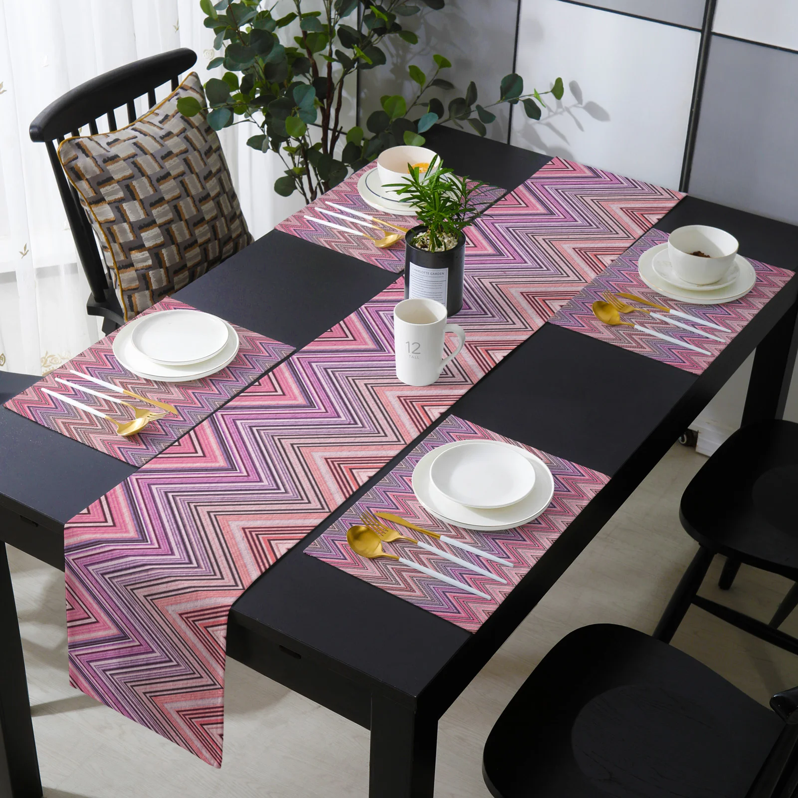 

Ethnic Style Zigzag Stripes Abstract Table Runners For Home Party Wedding Dining Table Decoration Table Runner And Placemat Set