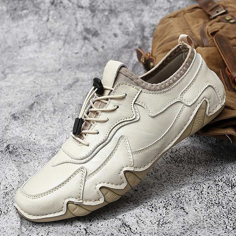 Кожаная повседневная обувь для мужчин, кроссовки ручной работы на ...