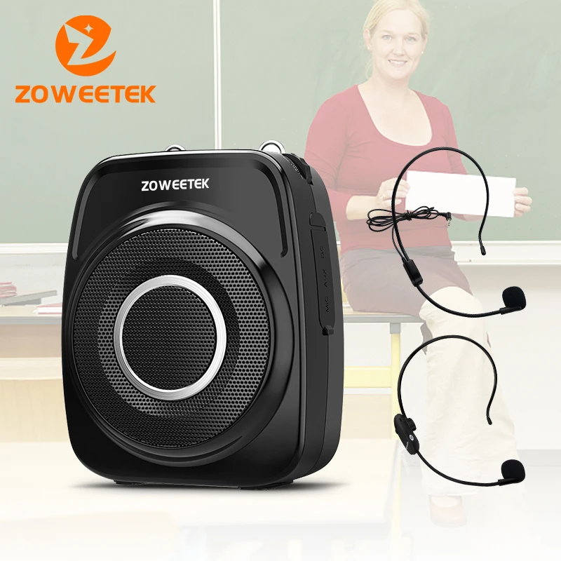 Портативный усилитель голоса ZOWEETE, 20 Вт, Bluetooth-динамик с беспроводным микрофоном для учителей, USB, TF-карта, запись