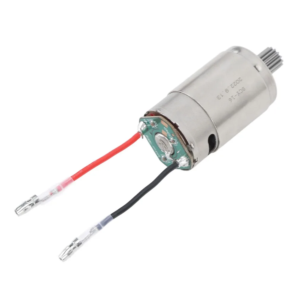 Фото Низковибрационный бесщеточный двигатель 7.4V с карбоновыми щетками, серебристый, 390 мм, малошумный, для радиоуправляемых машин SCY 16101/16102/16103/16201/16106 масштаба 1/16 №1