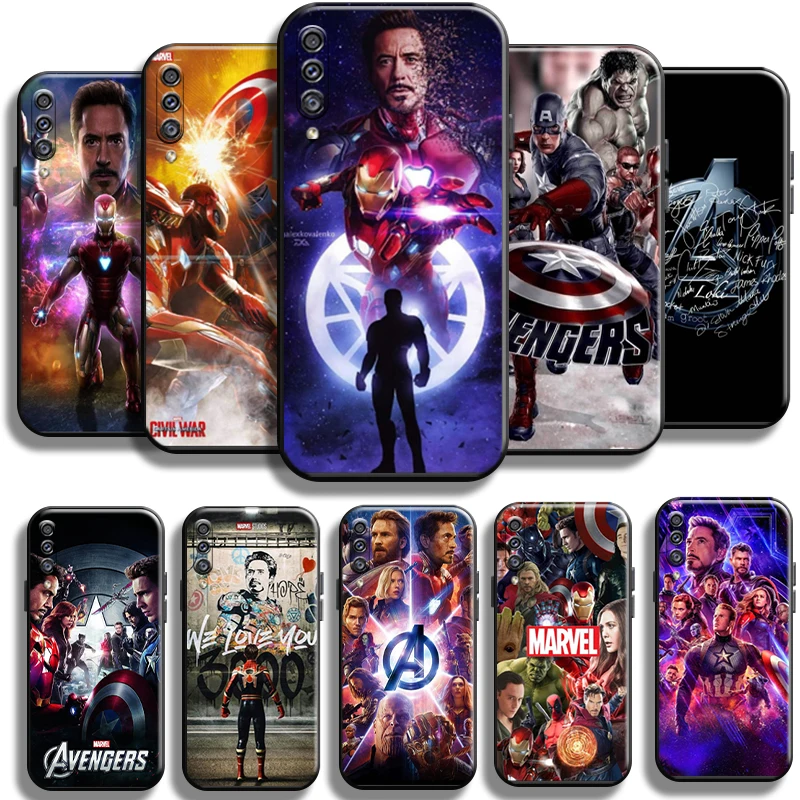 

Marvel Avengers Logo For Samsung Galaxy A50 Phone Case Black TPU Shell Full Protection Funda Carcasa Coque Cases Cover