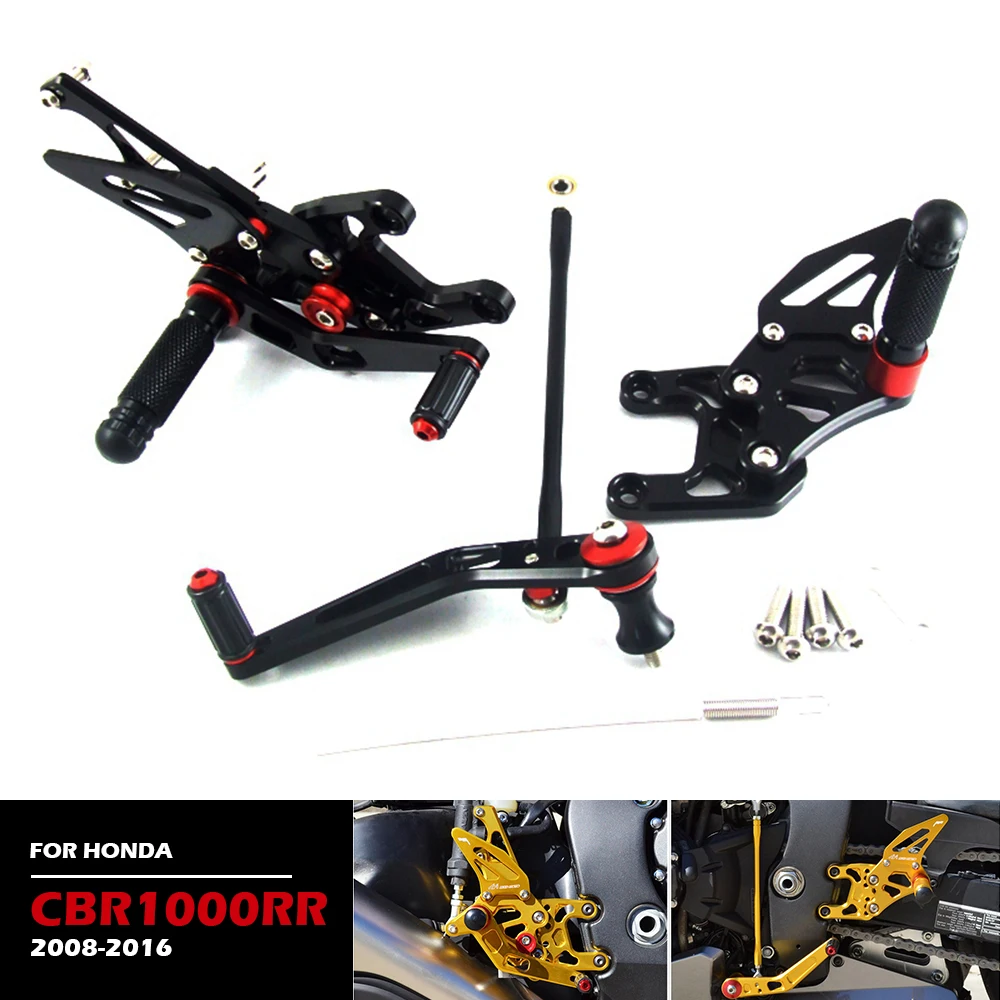 

Модифицированные задние подножки для мотоцикла, аксессуары для HONDA CBR1000RR 08-16, подножки для ног, задний комплект, подставка для ног