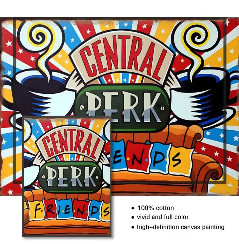 Central Perk акварельная живопись на холсте друг сублимационные дизайны картина