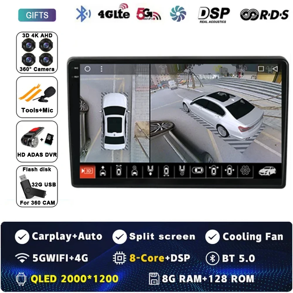 

Для Hyundai i40 2011-2019 Android 14 Автомобильный радиоприемник Стерео Мультимедийный видеоплеер GPS Беспроводной Carplay Android Auto Без 2din