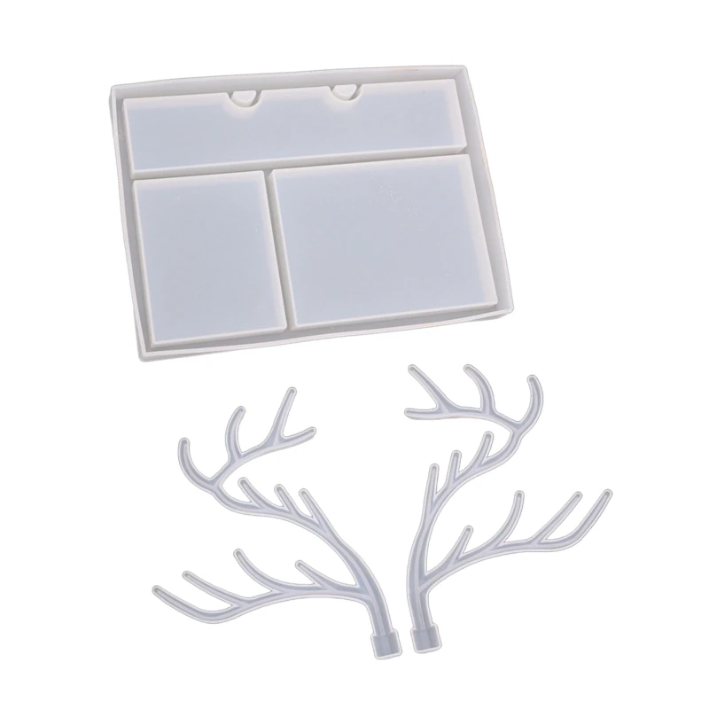 

Antler Tree Branch Molds Jewelry Organizer Rectangular Tray Mold for DIY Crafts
