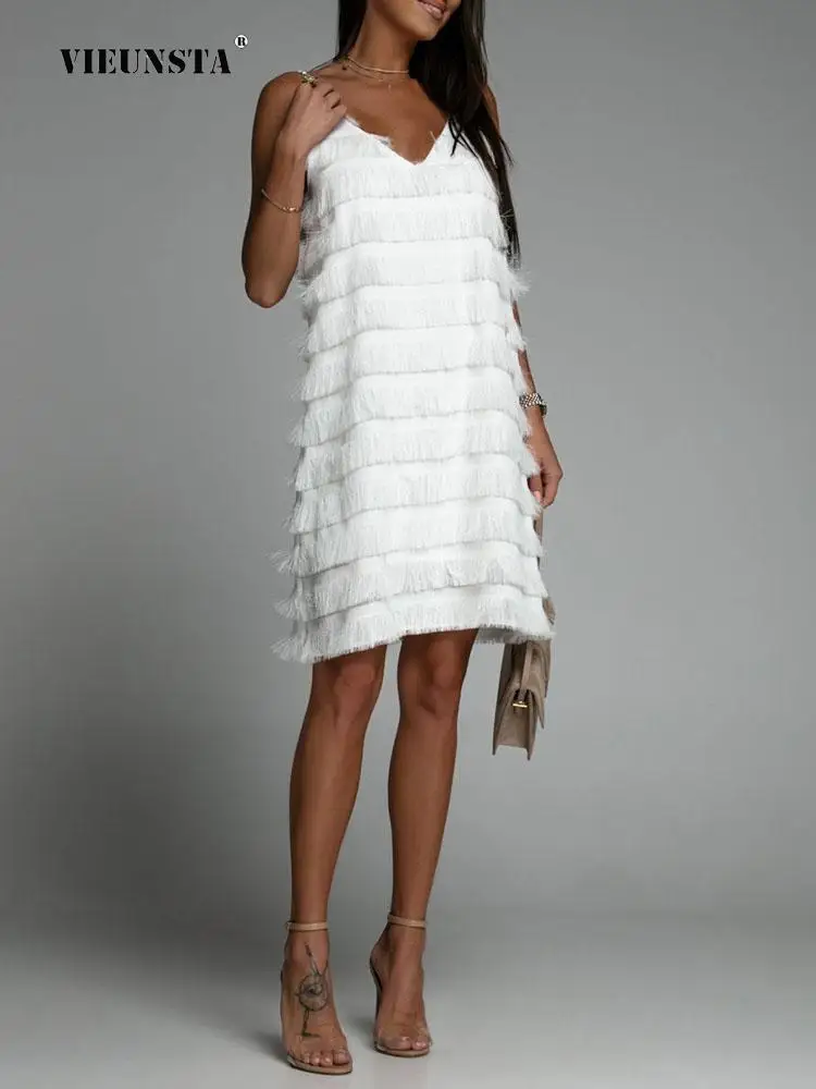 

Элегантное женское однотонное Клубное платье с V-образным вырезом 2022, женские пикантные Свободные мини-платья, летнее модное коктейльное ве...