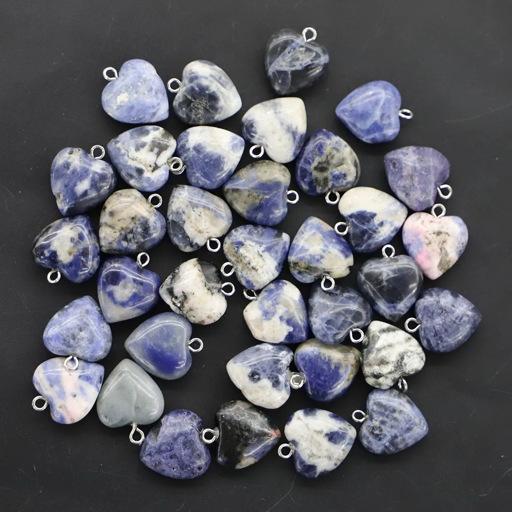 Ожерелье с подвеской и серьги из натурального камня 24 шт. 15 мм