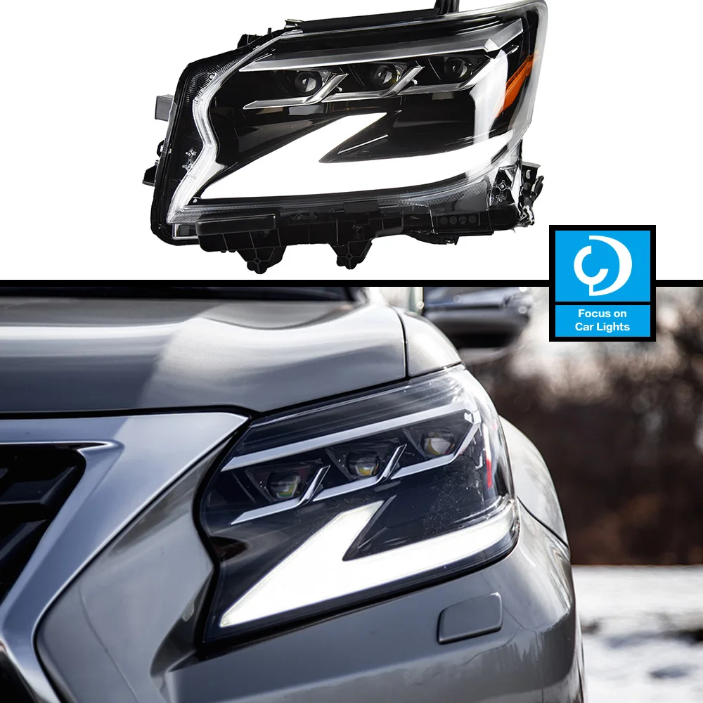 

Автомобильные передние фары, запчасти для Lexus GX400 2014-2020 GX460, светодиодные динамические линзы DRL для поворотников, автомобильные аксессуары в сборе, 2 шт.
