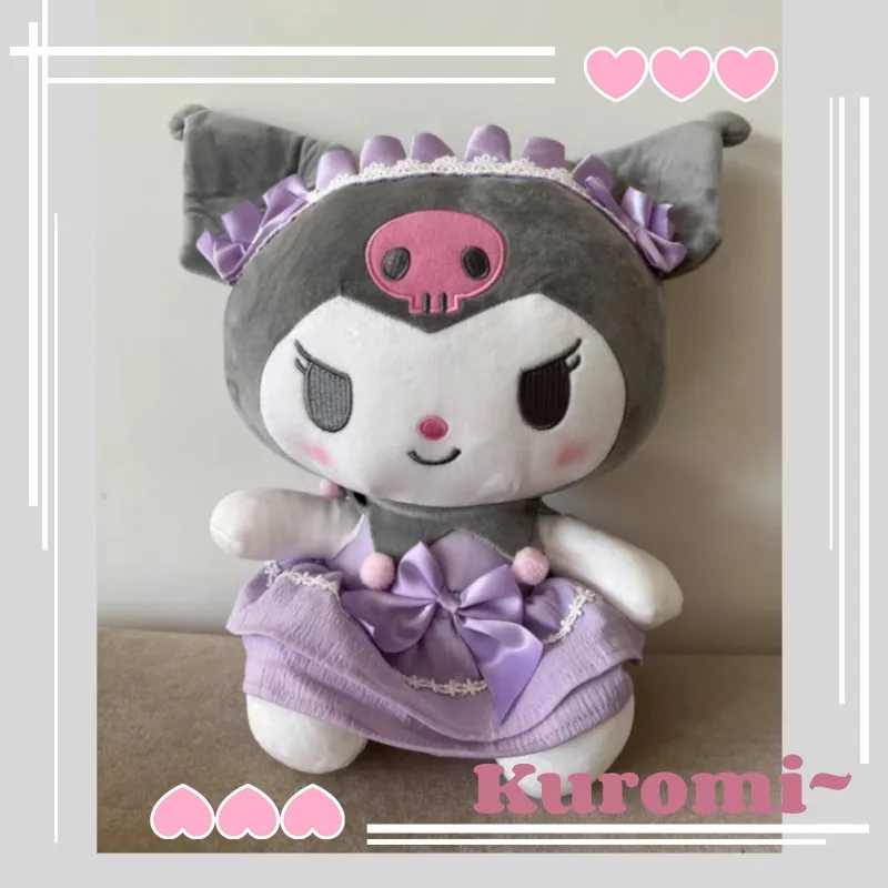 

Sanrio Kuromi Maid Series Cute Cartoon Plush Stuffed Toys Kawaii Doll Pillow Home Decoration Holiday Gift Boys and Girls